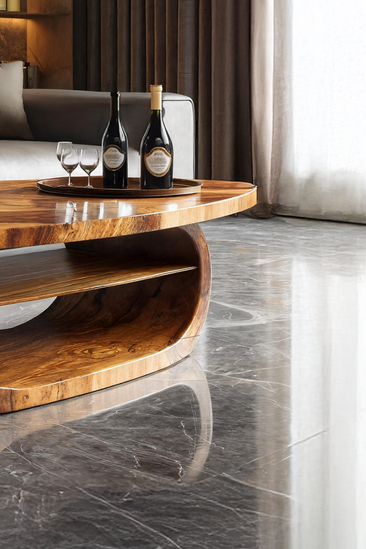 Modern Solid Wood Low Coffee Table For Living Room Furniture Decor