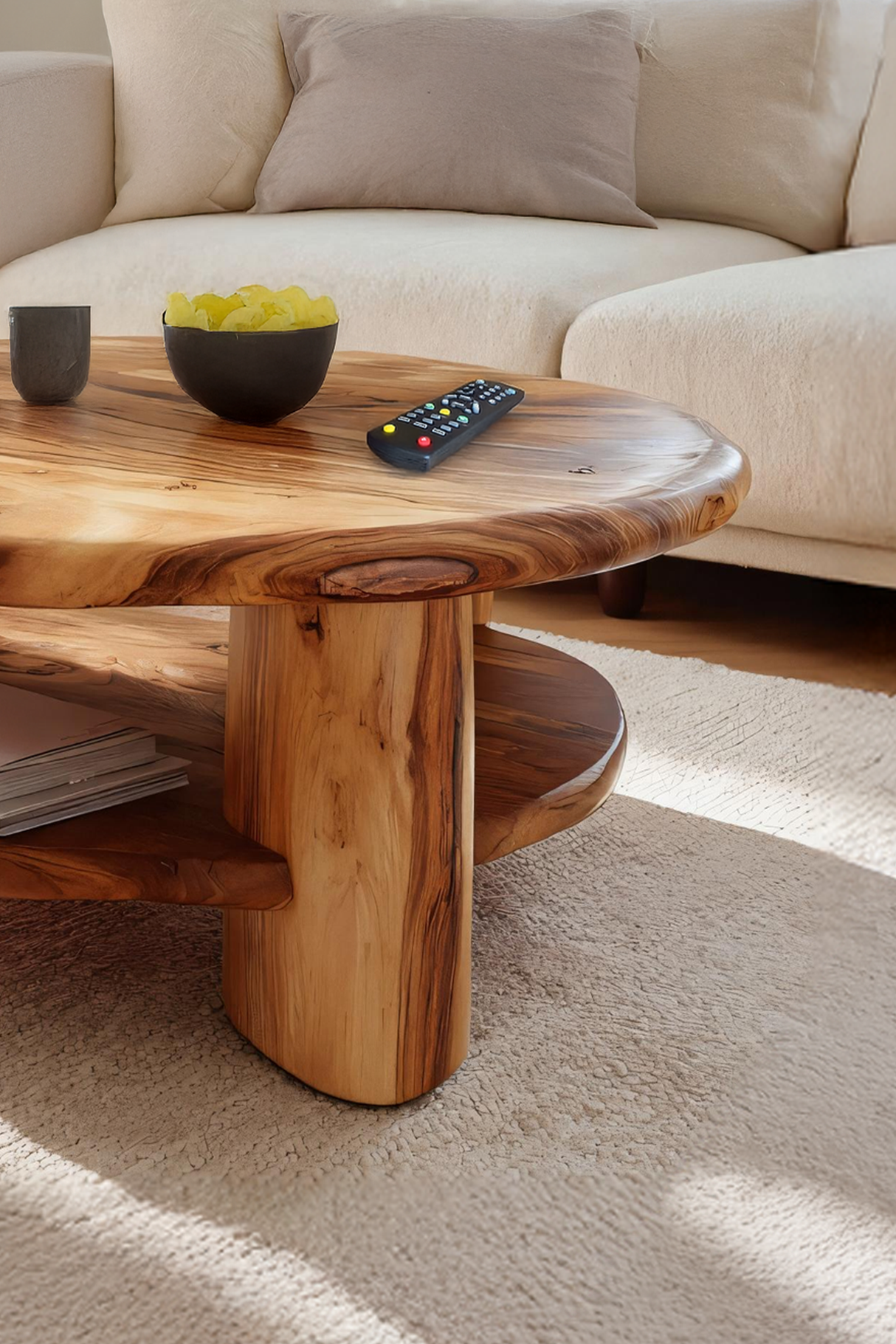 Mid Century Live Edge Low Table For Living Room Furniture Design