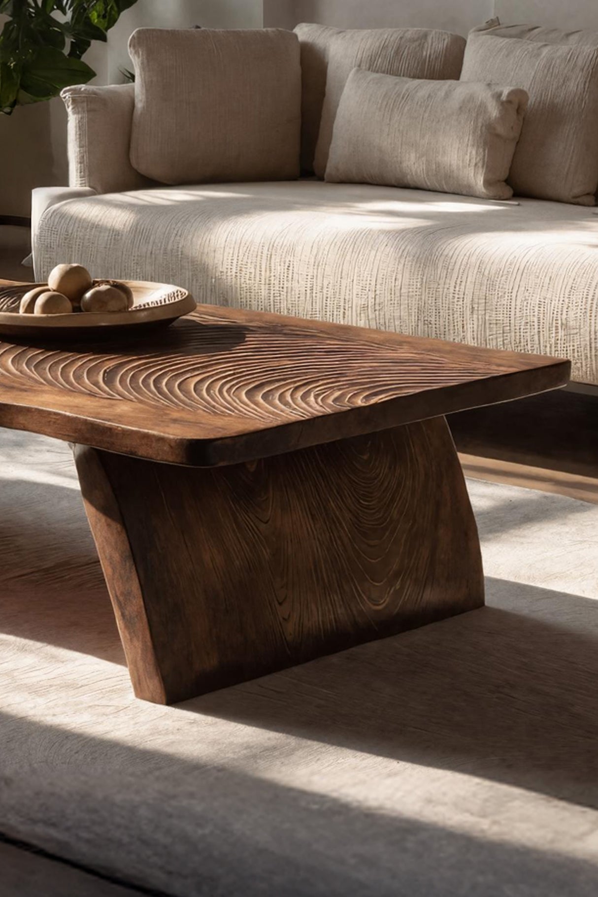 Farmhouse Mid Century Live Edge Coffee Table For Living Room