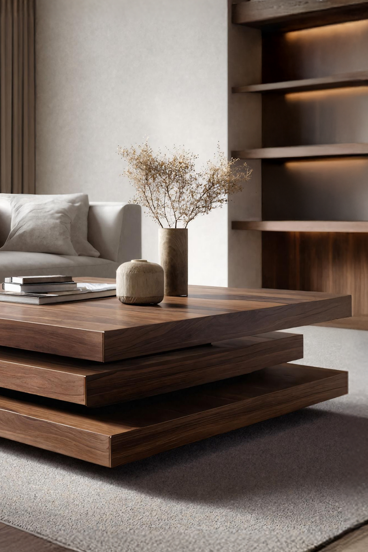 Rustic Mid Century Live Edge Coffee Table For Furniture Accent