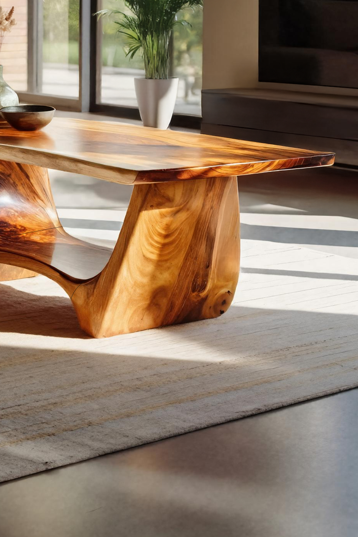 Handcrafted Solid Wood Low Coffee Table For Living Roomdecor