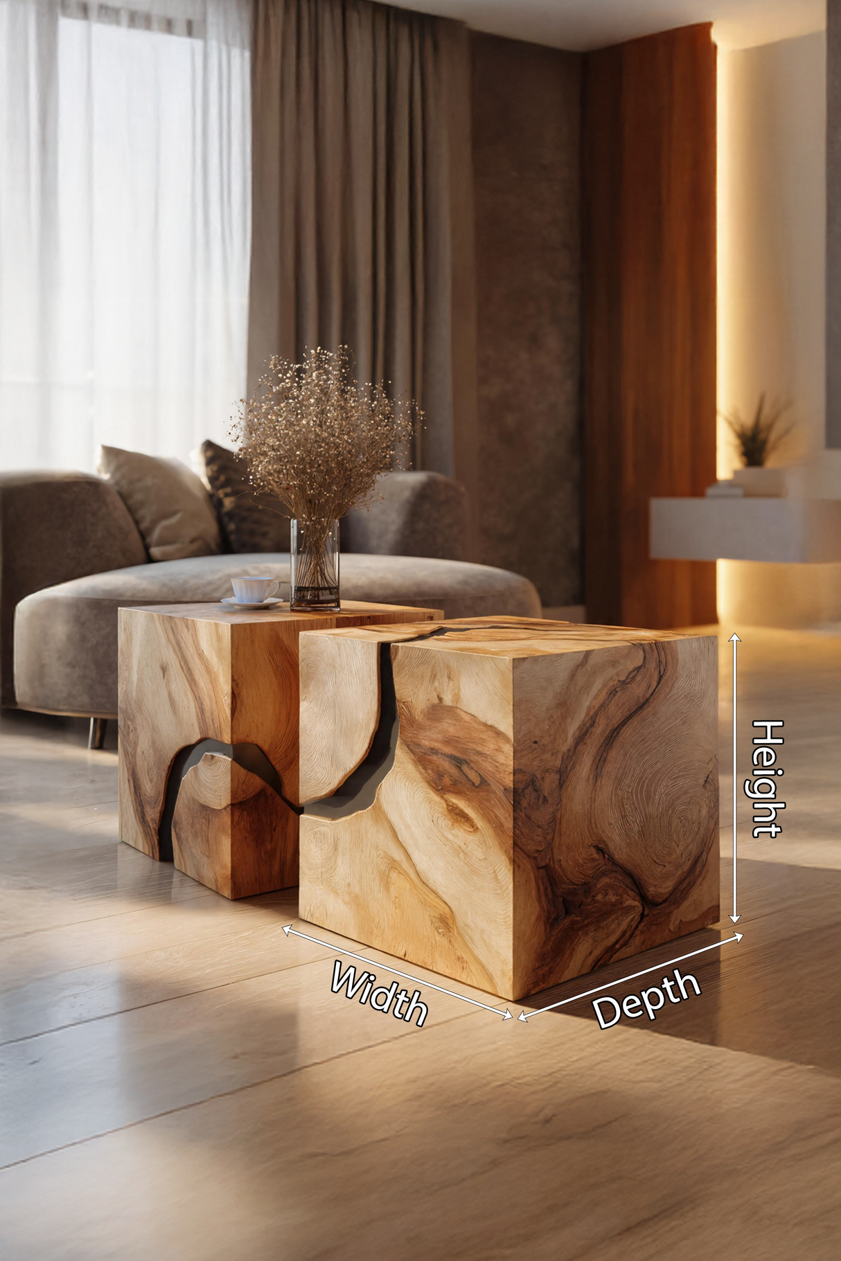 Farmhouse Wooden Square Coffee Table For Cozy Interiors