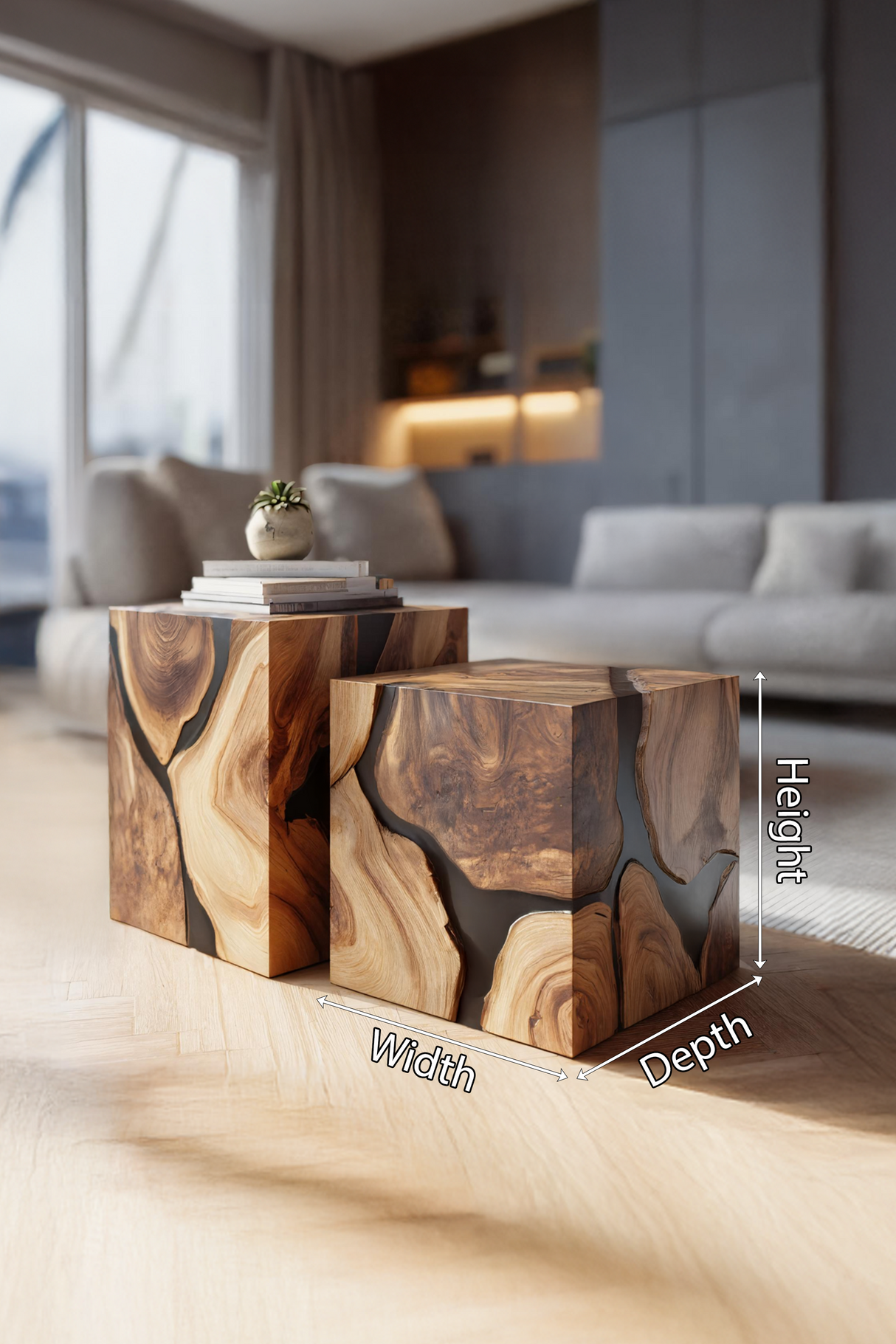 Modern Low Solid Wood Coffee Table For Minimalist Homes