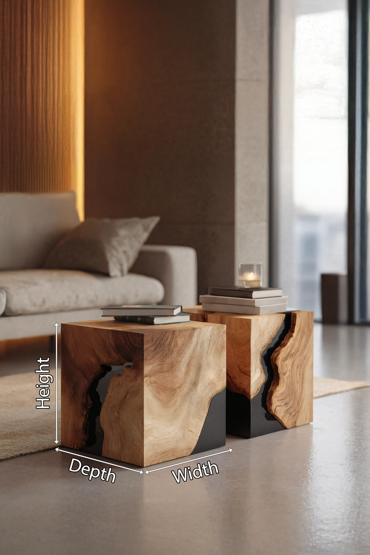 Modern Solid Wood Square Coffee Table For Home Style