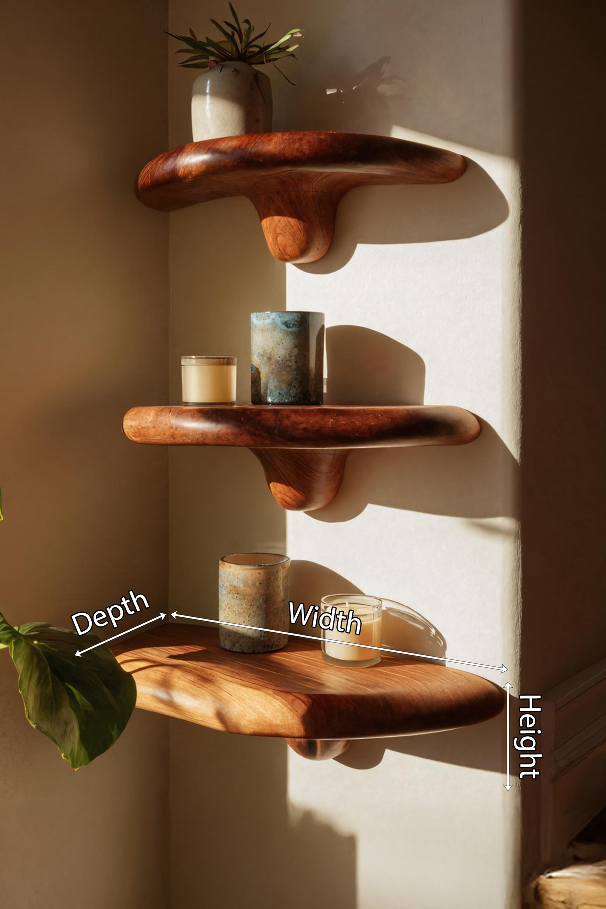 Modern Live Edge Mushroom Shelf For Elegant Furniture Decor