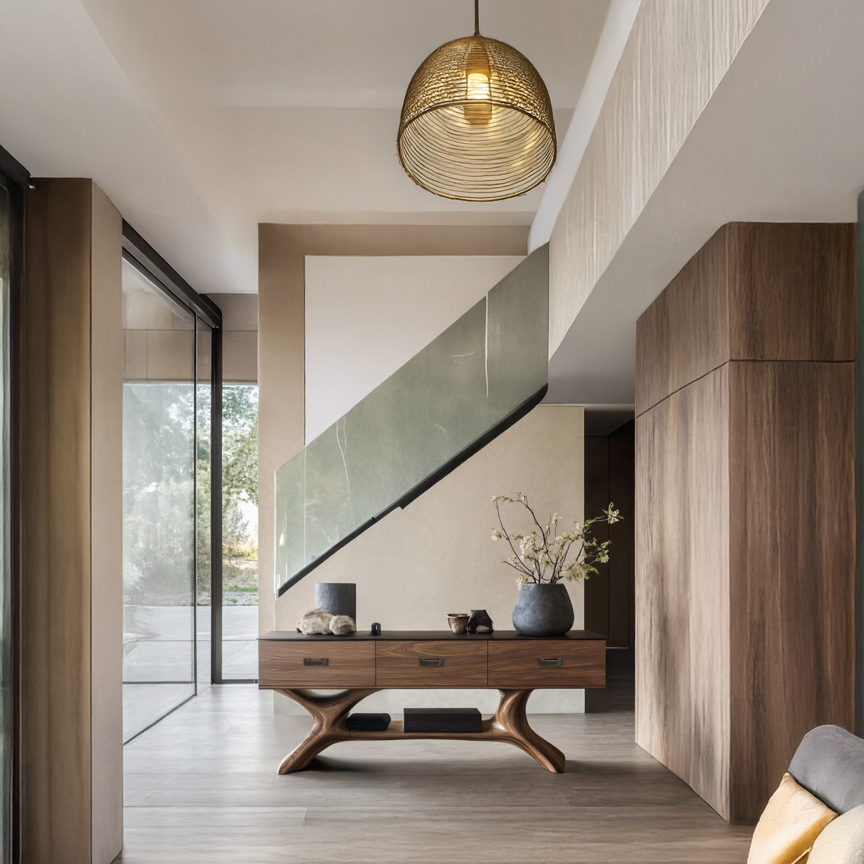 Handcrafted Solid Wood Dressing Table For Furniture Decor With Mirror