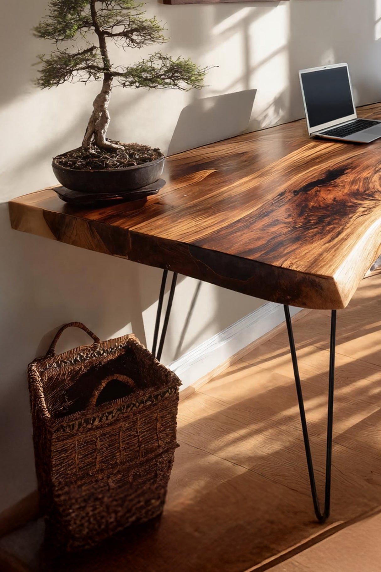 Handcrafted Solid Wood Desk For Bedroom Decor