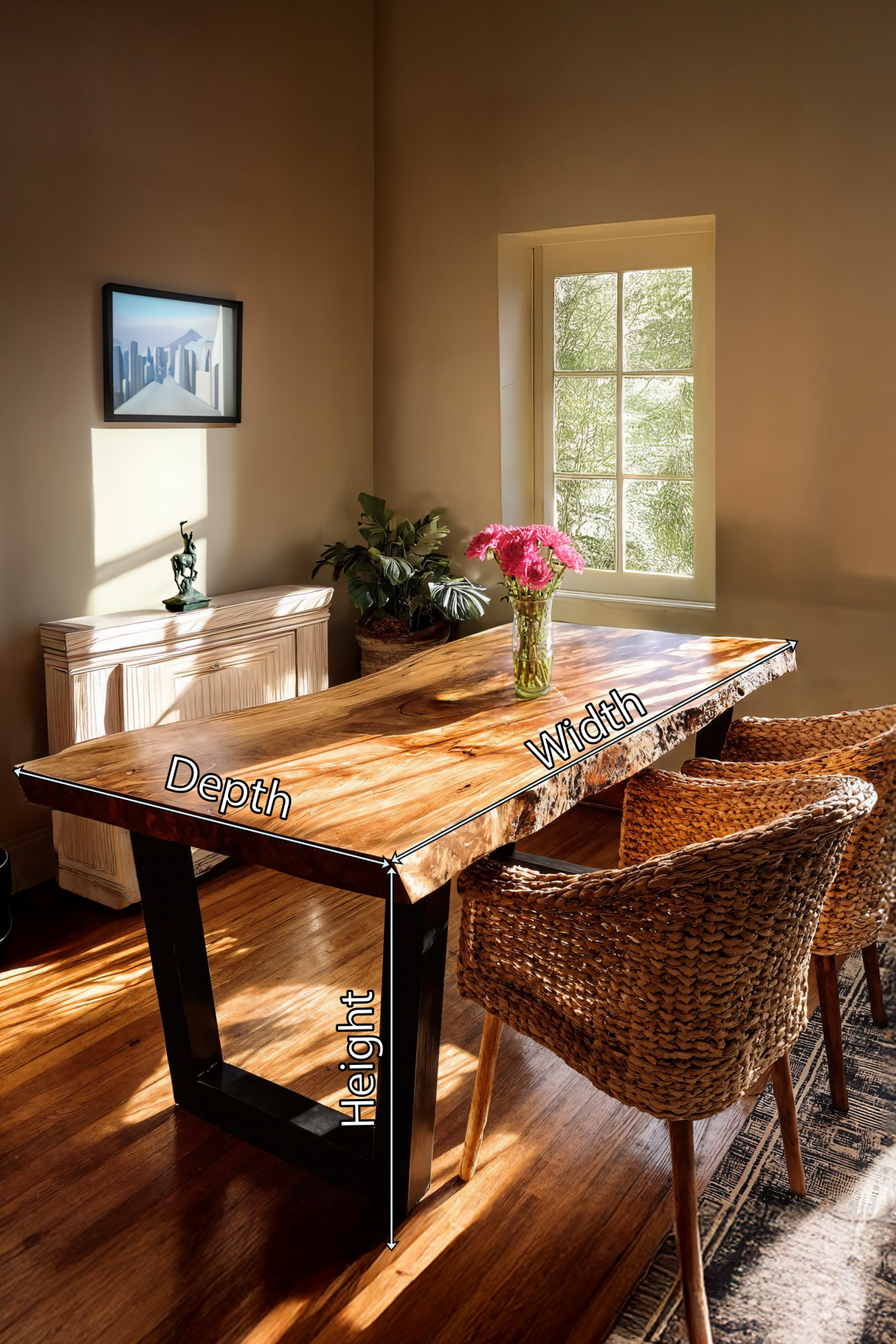 Furniture Decor Handcrafted Live Edge Dining Table Organic