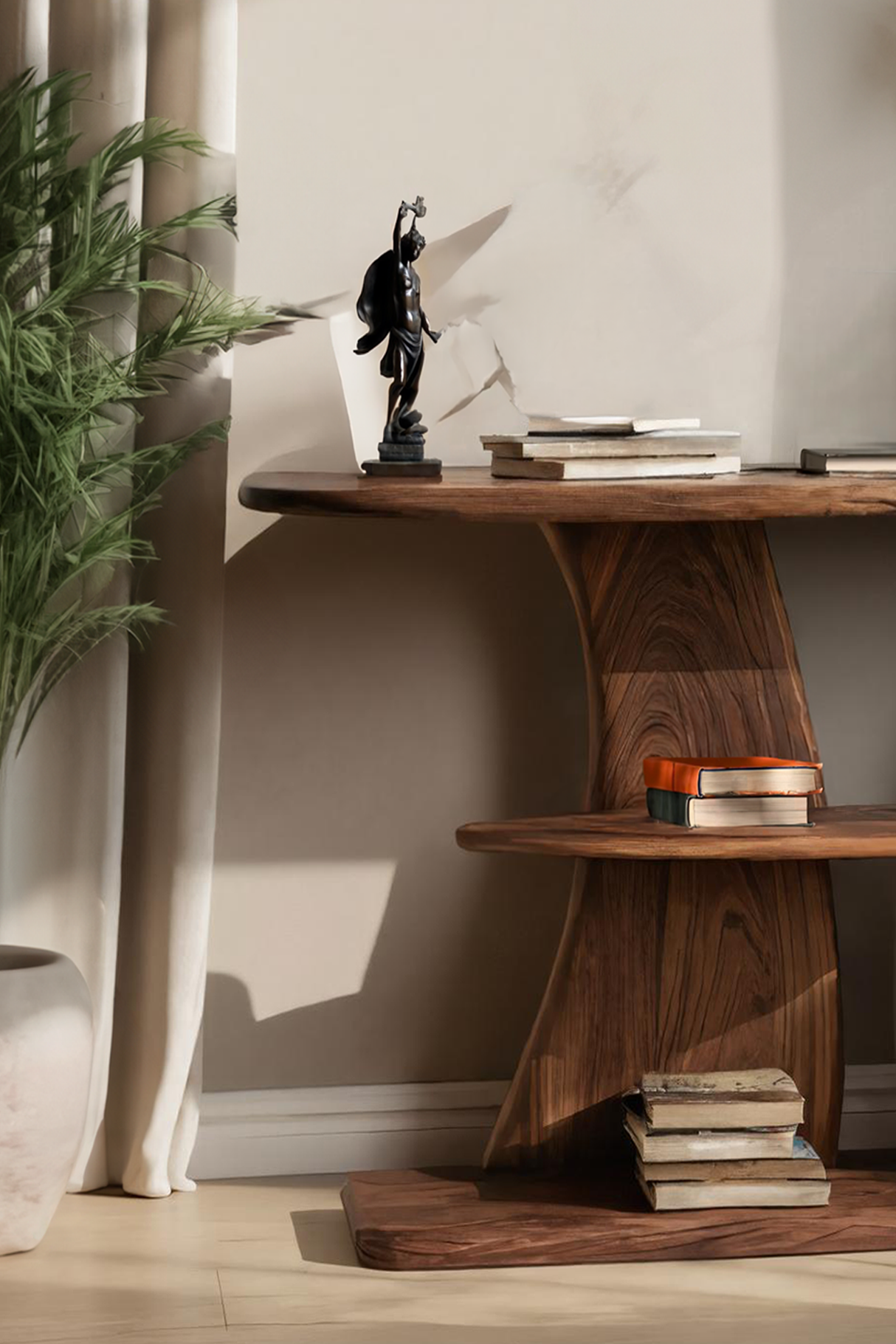 Farmhouse Solid Wood Console Table For Entryway Design And Storage