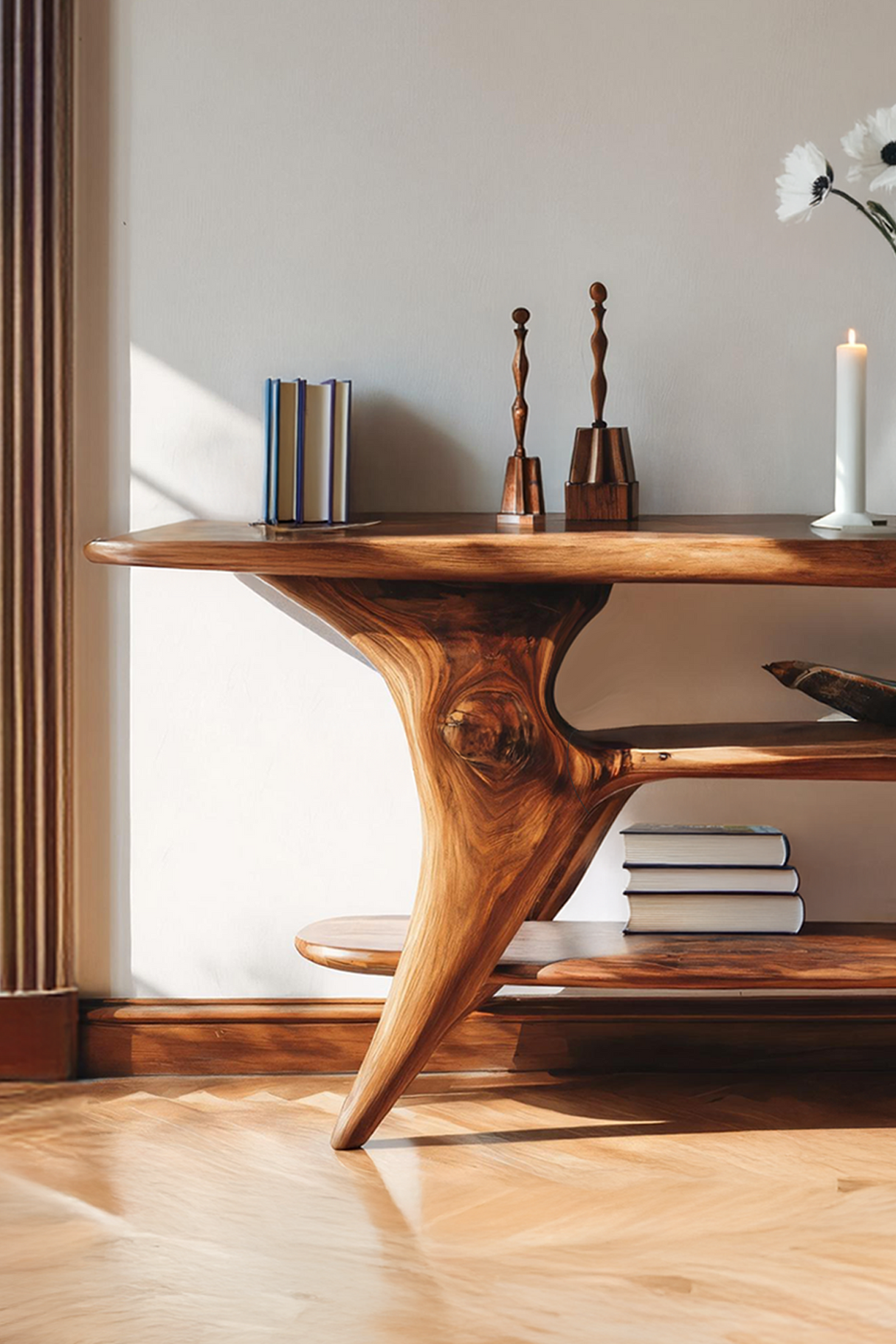 Farmhouse Live Edge Console Table For Unique Entryway Design