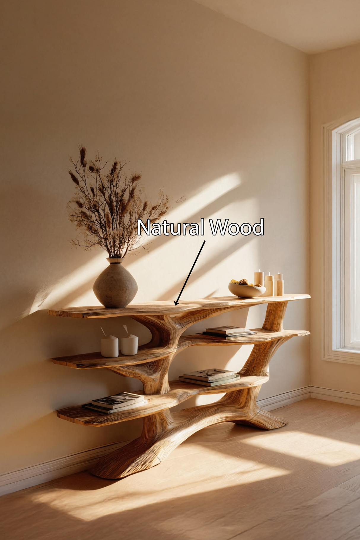 Farmhouse Wooden Live Edge Console Table For Farmhouse Furniture Decor