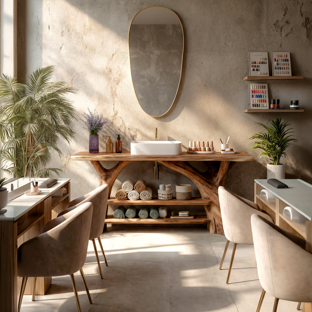 Modern Live Edge Bathroom Vanity Sculptural Wood For Minimalist Bath