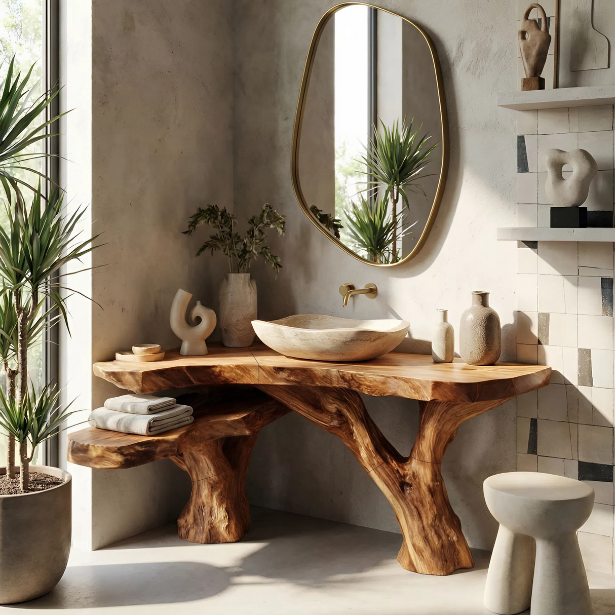 Modern Live Edge Vanity For Master Bathroom Design