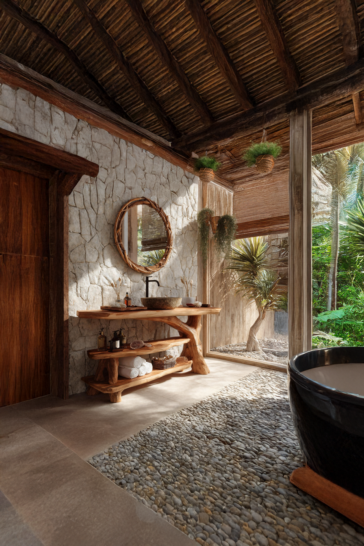 Mid Century Live Edge Bathroom Vanity For Elegant Bathroom Decor