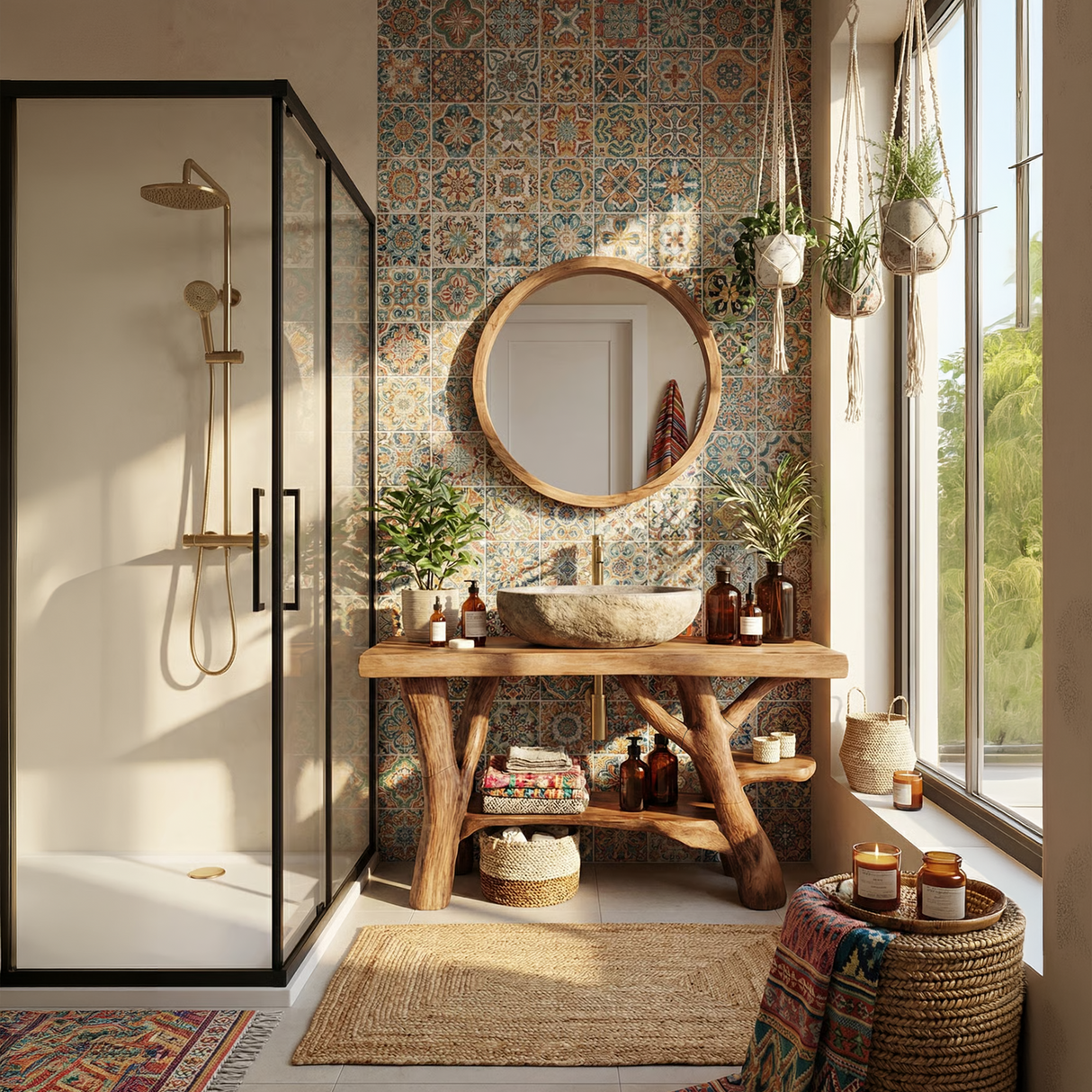 Mid Century Live Edge Bathroom Vanity Natural Wood For Home Bathroom