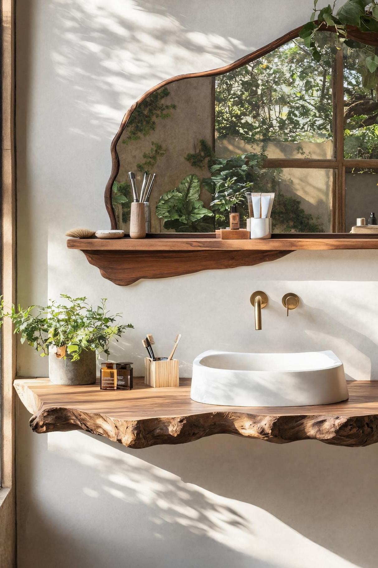 Handcrafted Wooden Vanity For Natural Bathroom Style