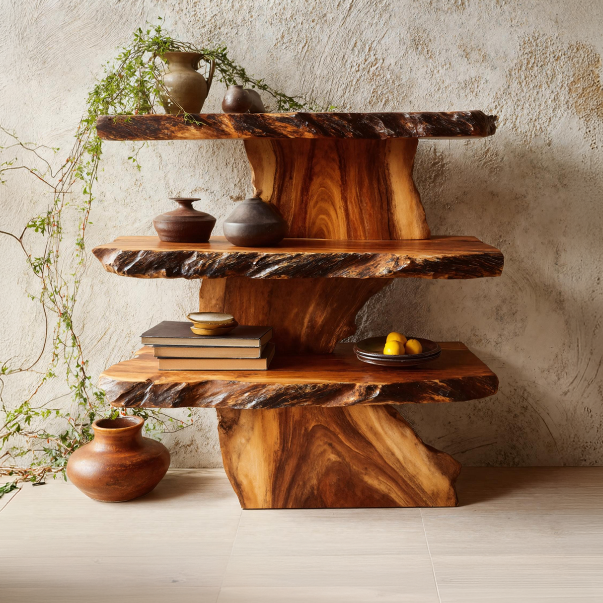 Farmhouse Large Display Shelf For Entryway Storage And Rustic Decor