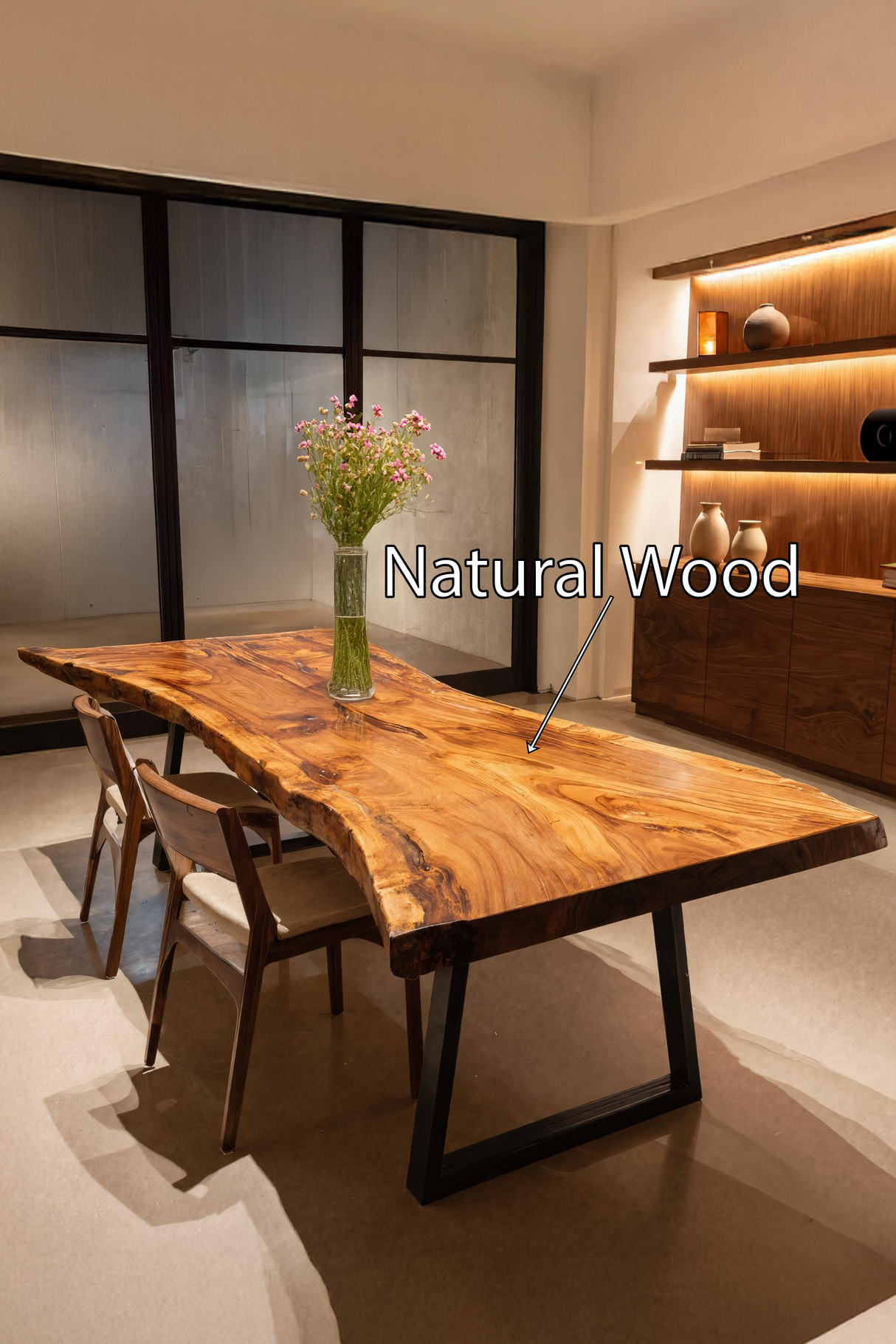 Furniture Decor Farmhouse Live Edge Dining Table Warm