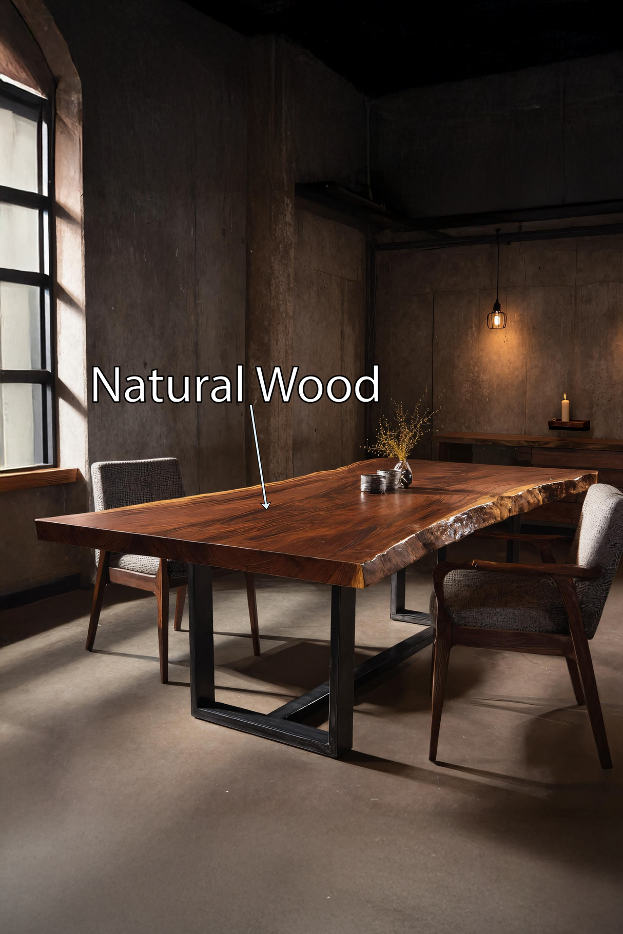 Furniture Decor Modern Live Edge Dining Table Clean Lines