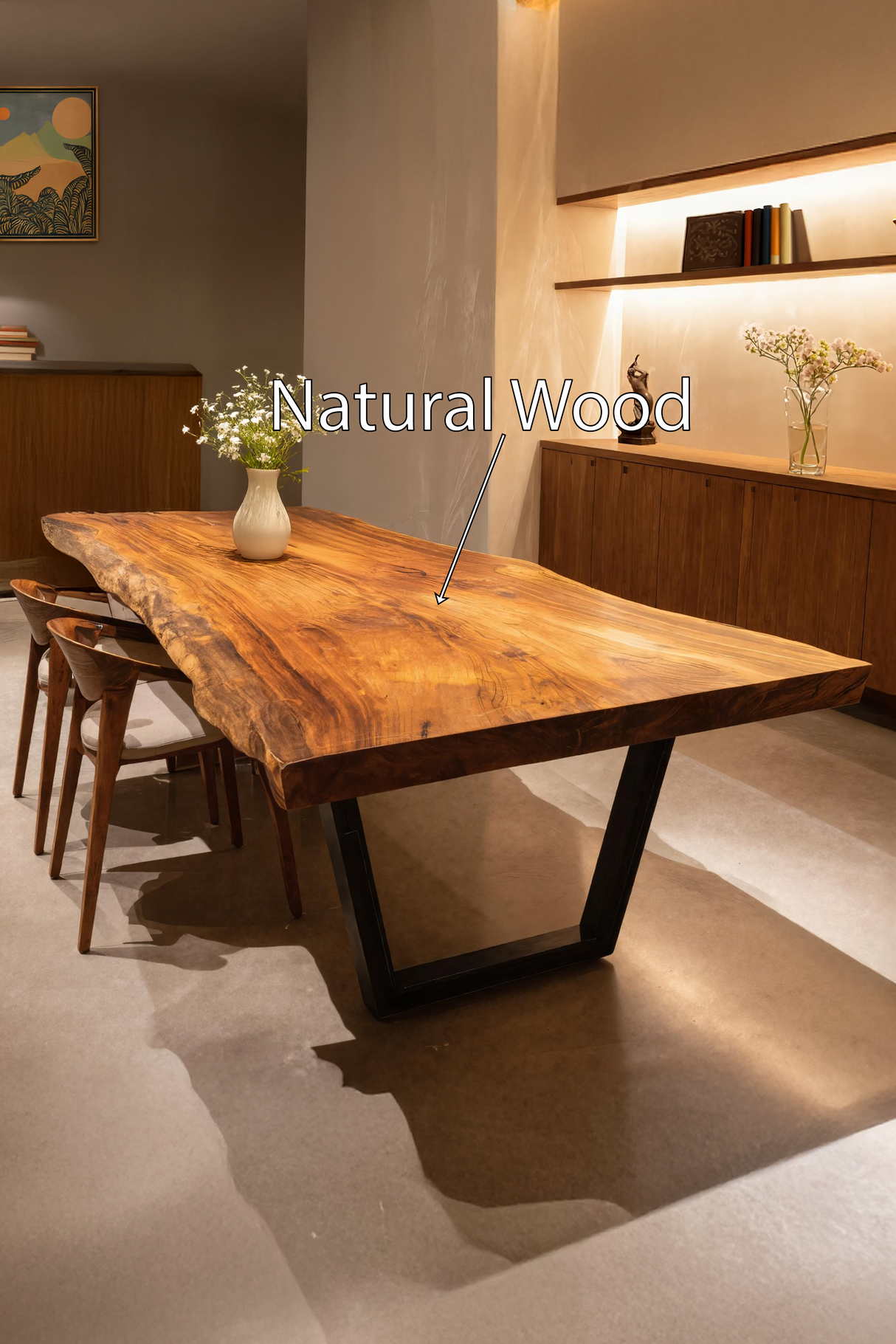 Kitchen Decor Modern Live Edge Dining Table Sleek Grain