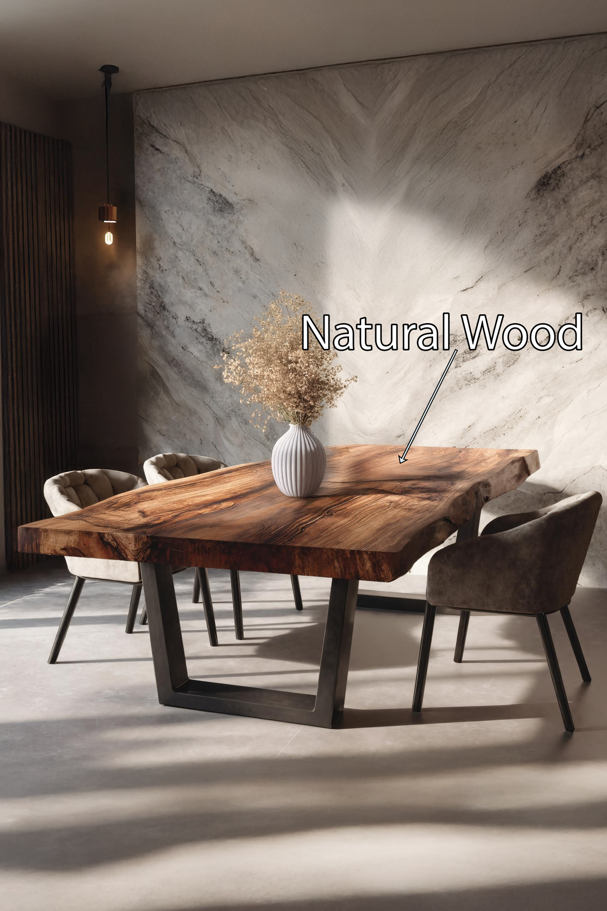 Furniture Decor Farmhouse Wooden Live Edge Dining Table Cozy