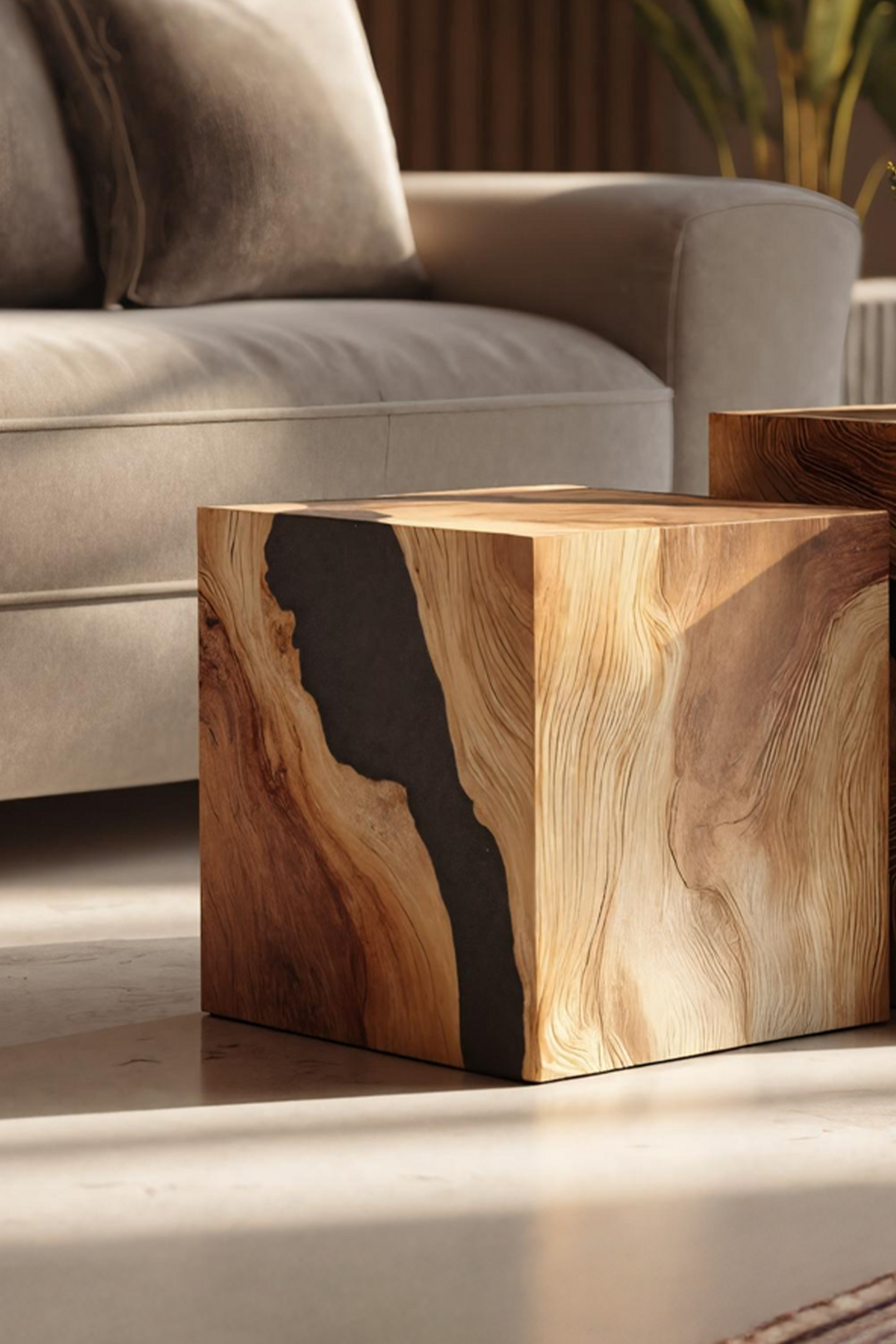 Handcrafted Solid Wood Square Table For Entryway Design