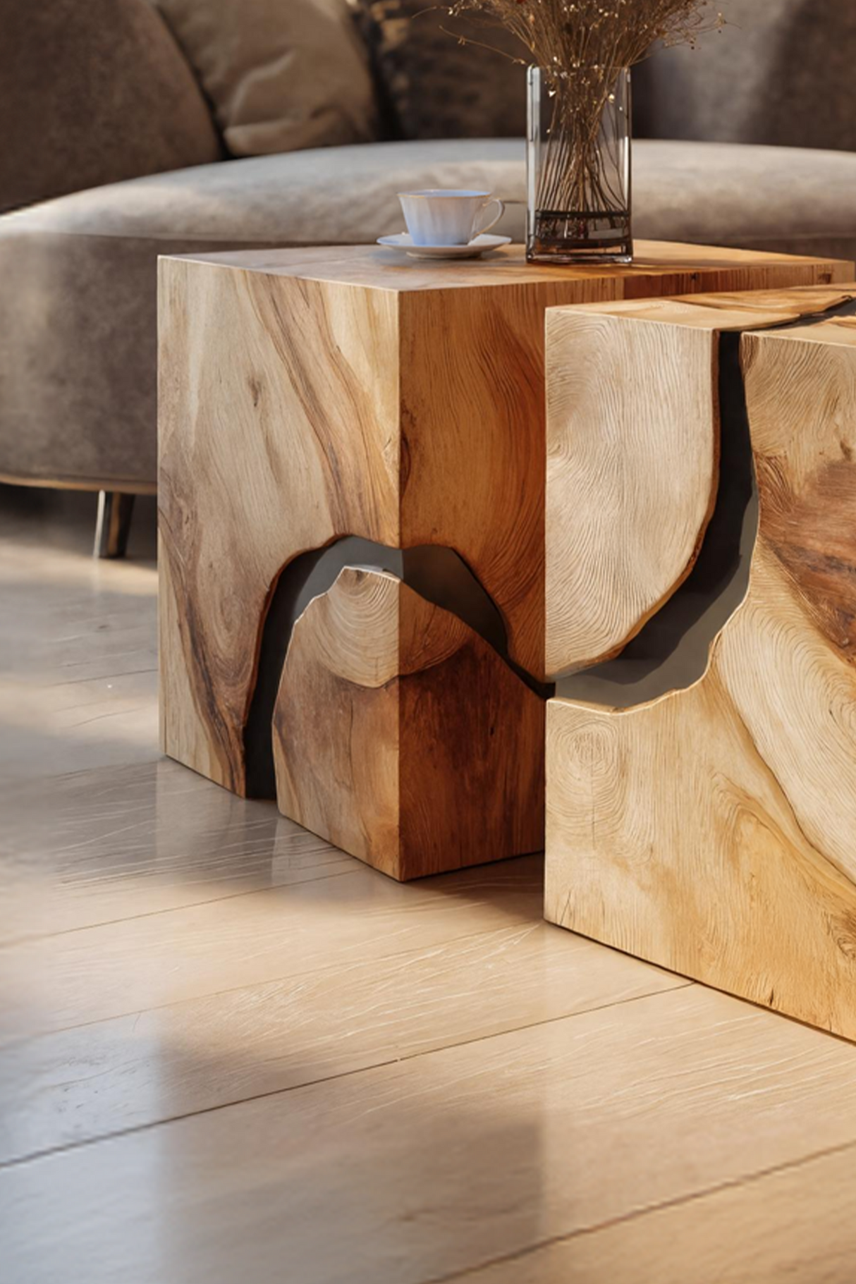 Farmhouse Wooden Square Coffee Table For Cozy Interiors