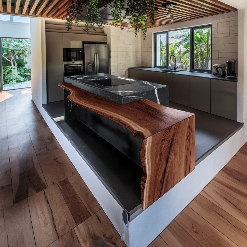 Modern Live Edge Bar Countertop For Kitchen Island