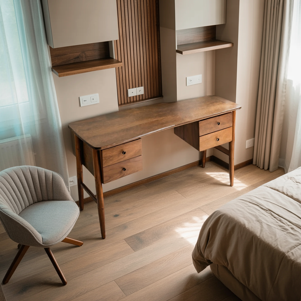 Mid Century Writing Desk For Bedroom Workspace Or Study Nook