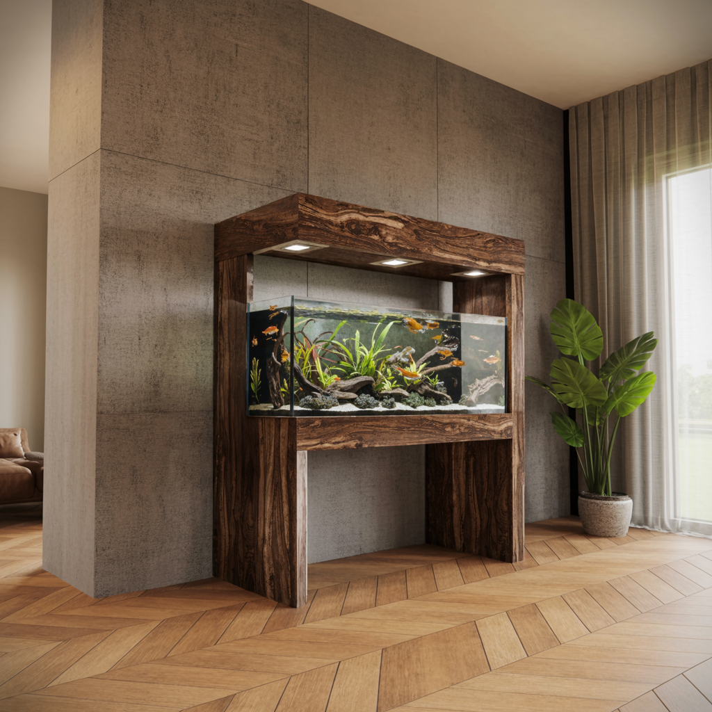 Modern Aquarium Stand With Canopy For Living Room