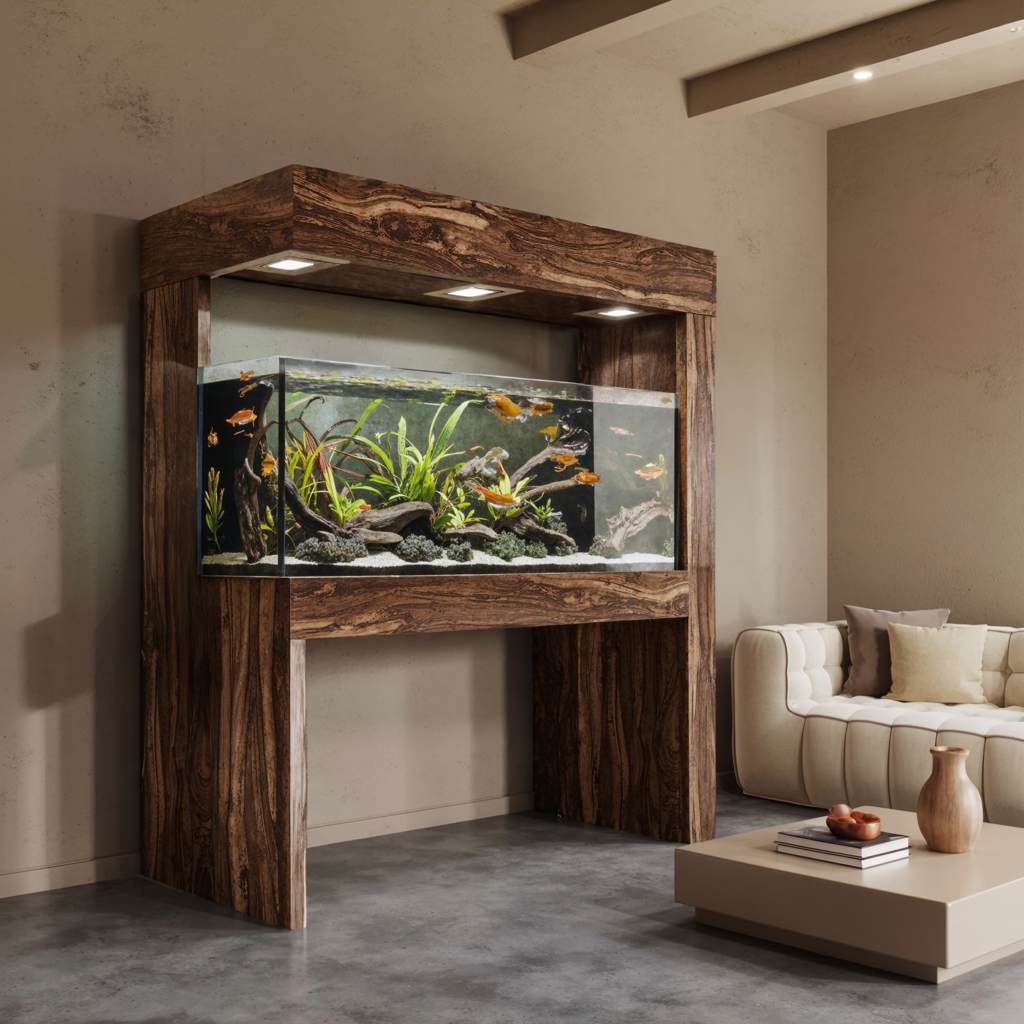 Modern Aquarium Stand With Canopy For Living Room
