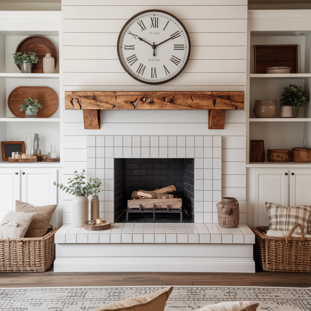Rustic Fireplace Mantel Beam For Cozy Living Room Decor