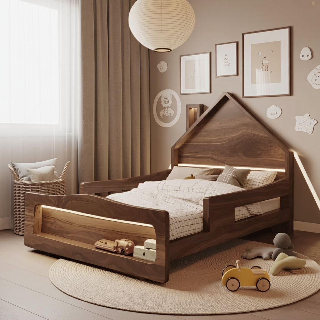 Modern House Shape Kids Bed For Toddler Bedroom