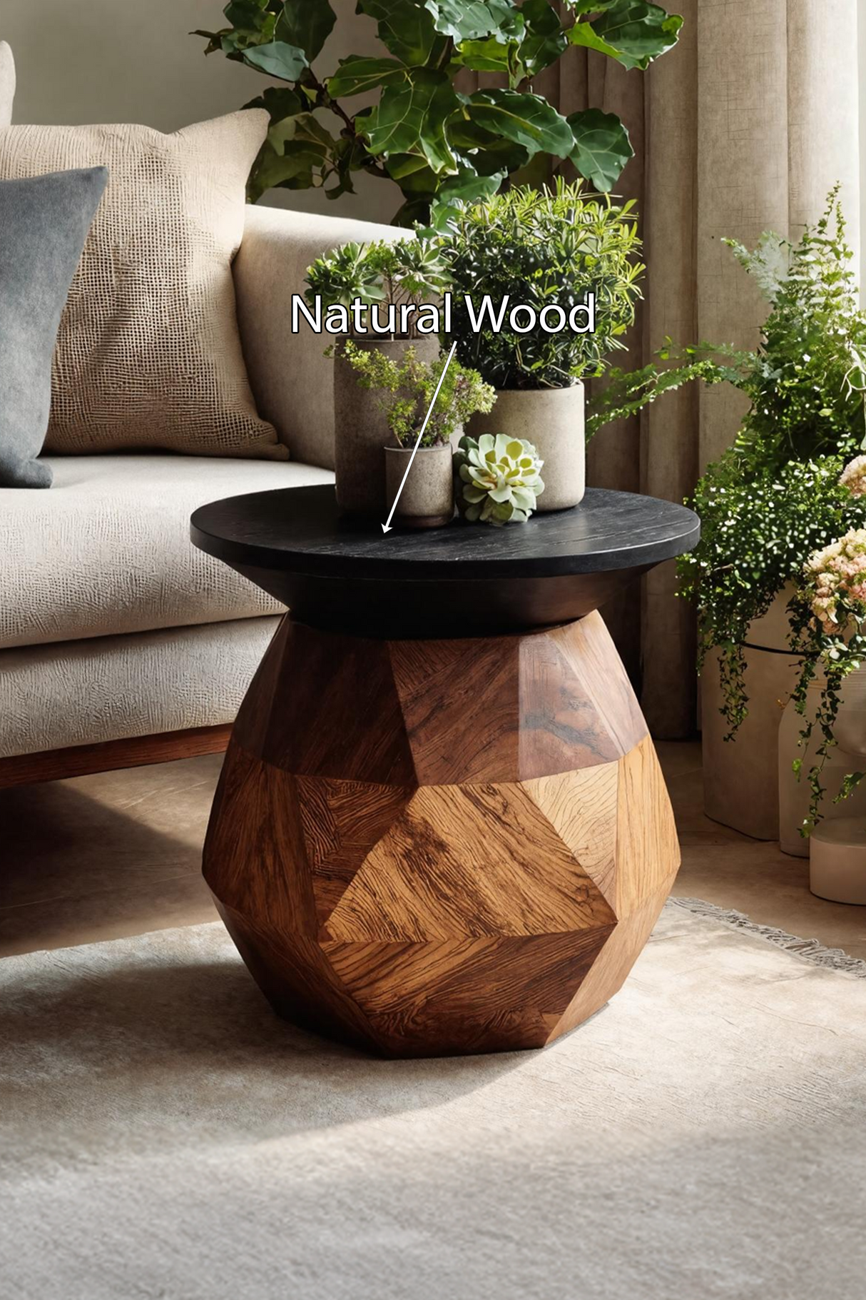 Modern Solid Wood End Table For Minimal Interior Design