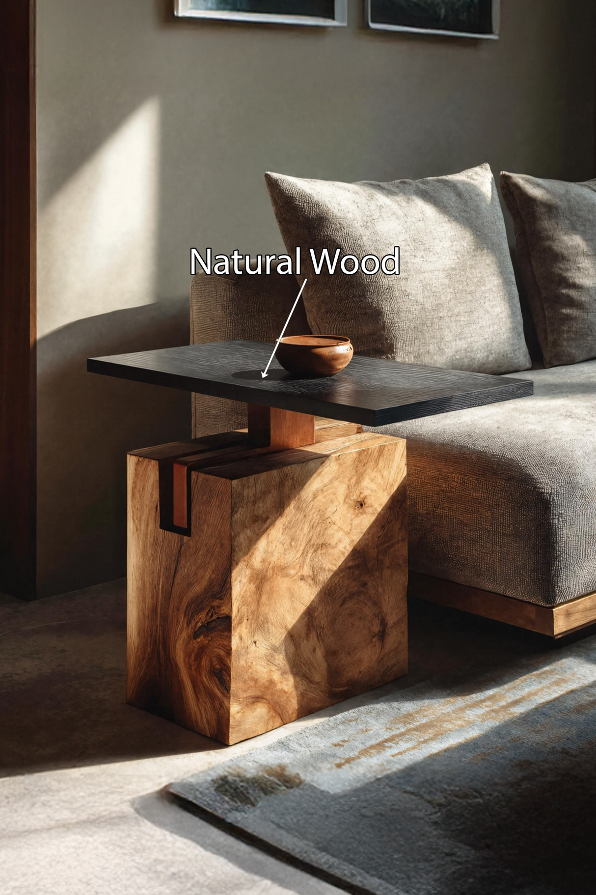 Handcrafted Solid Wood End Table For Coastal Home Style