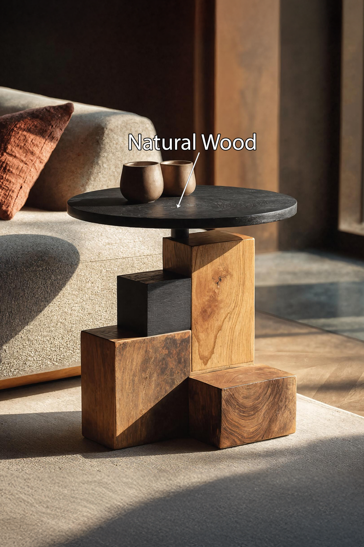Modern Live Edge Side Table For Organic Furniture Lovers