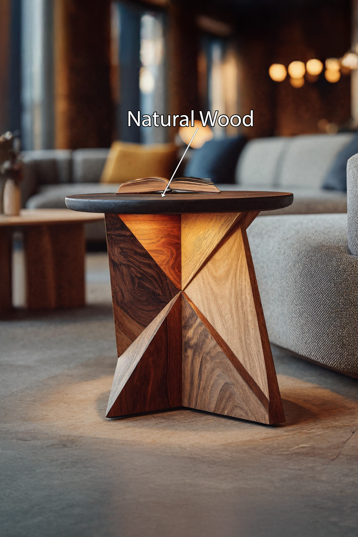 Farmhouse Live Edge Side Table For Natural Interior Decor
