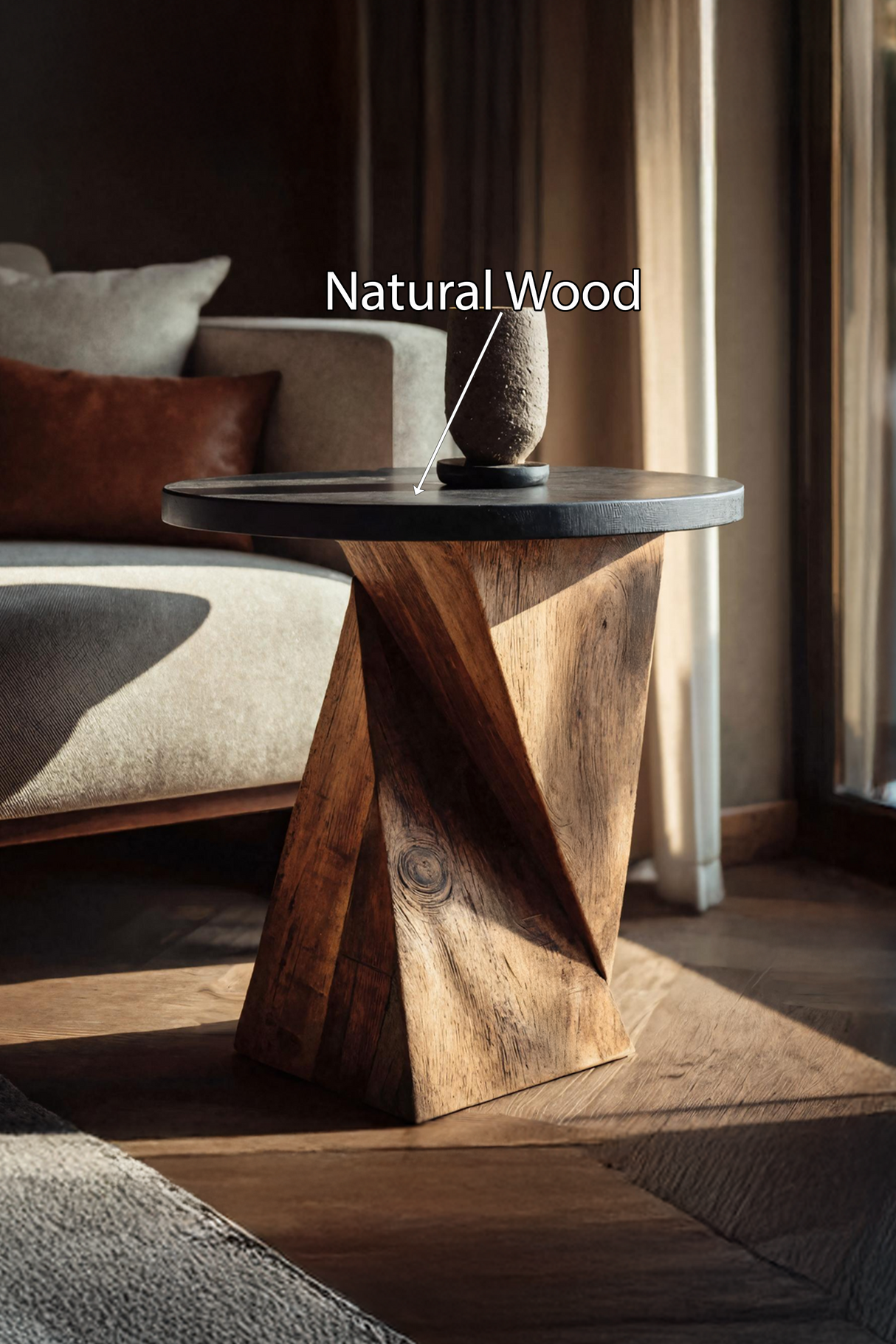 Mid Century Wooden Side Table For Cozy Bedroom Nightstand