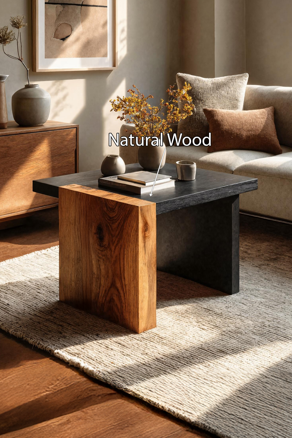 Handcrafted Live Edge Side Table For Rustic Cabin Decor