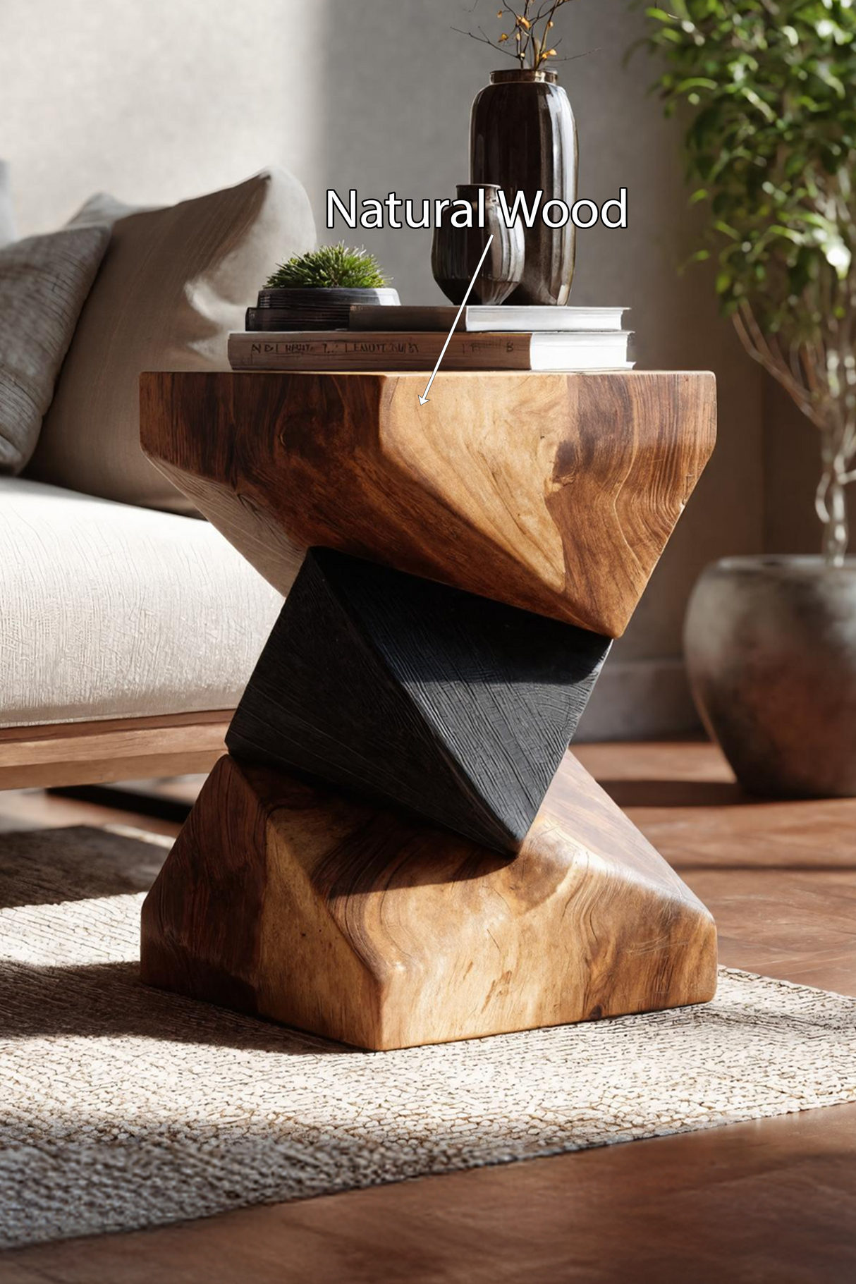 Farmhouse Wooden Side Table For Modern Farmhouse Decor