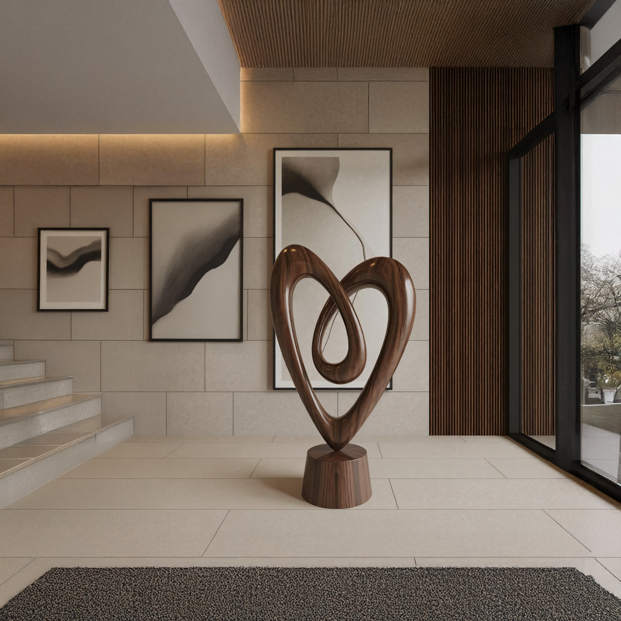 Rustic 3D Wood Art For Living Room Interior Wall Accent