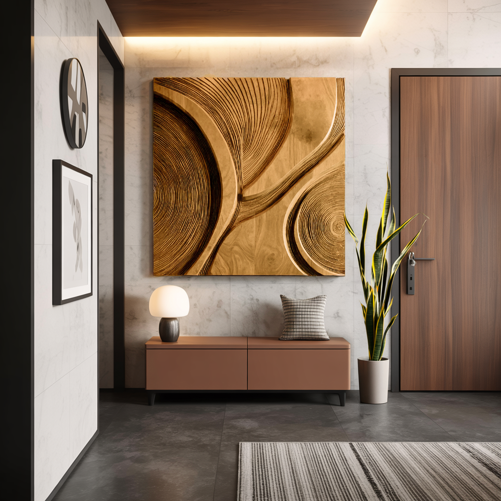 Modern Wall Art With Circular Pattern For Living Room