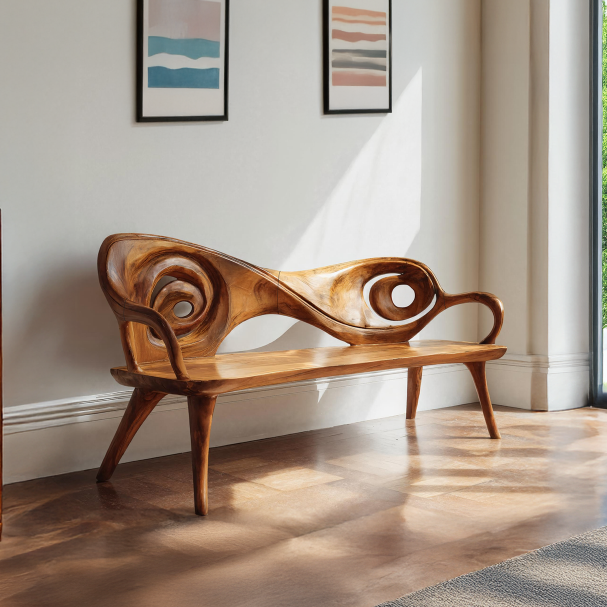 Live Edge Solid Wood Entryway Bench For Home Entryway Decor