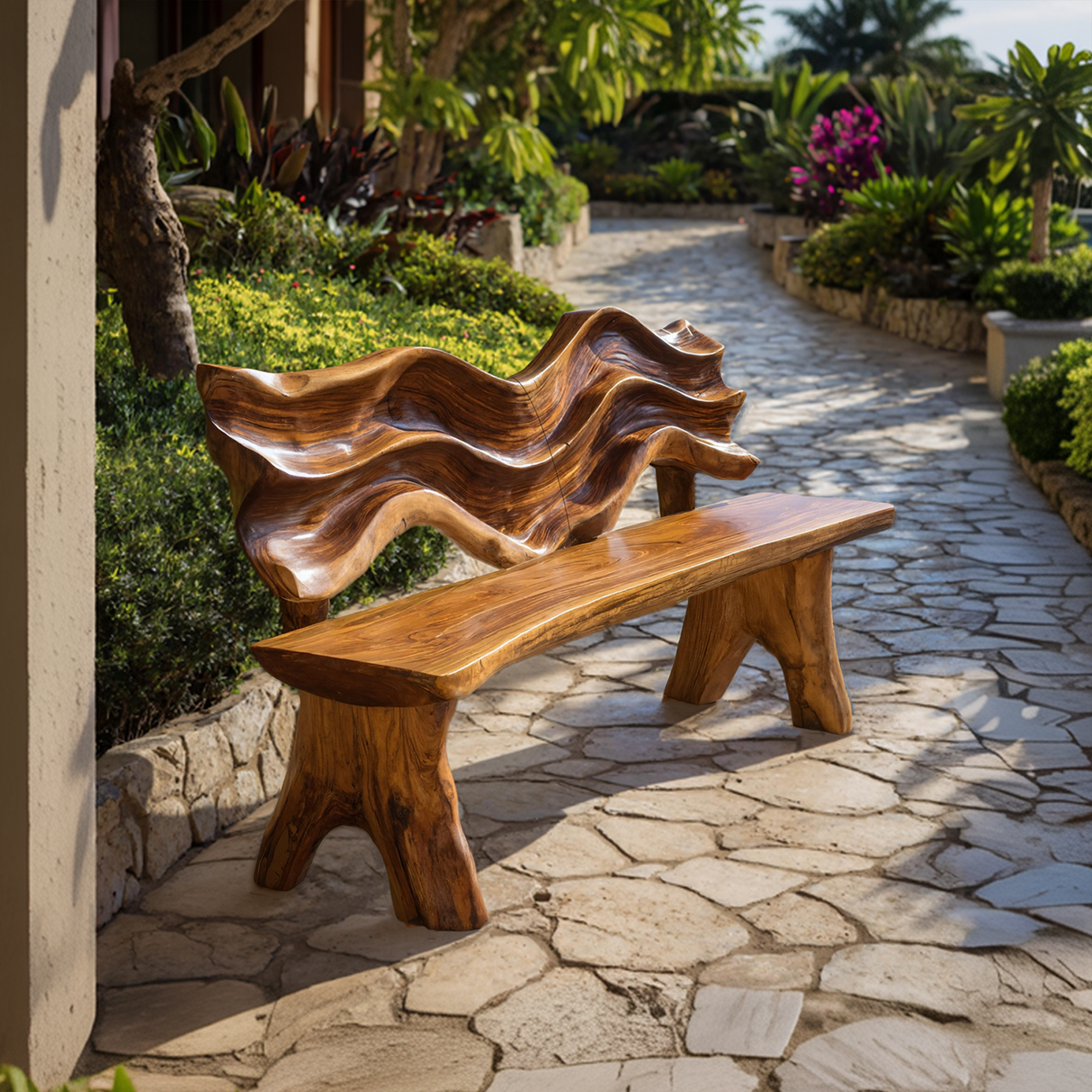 Rustic Live Edge Bench For Entryway Accent Seating