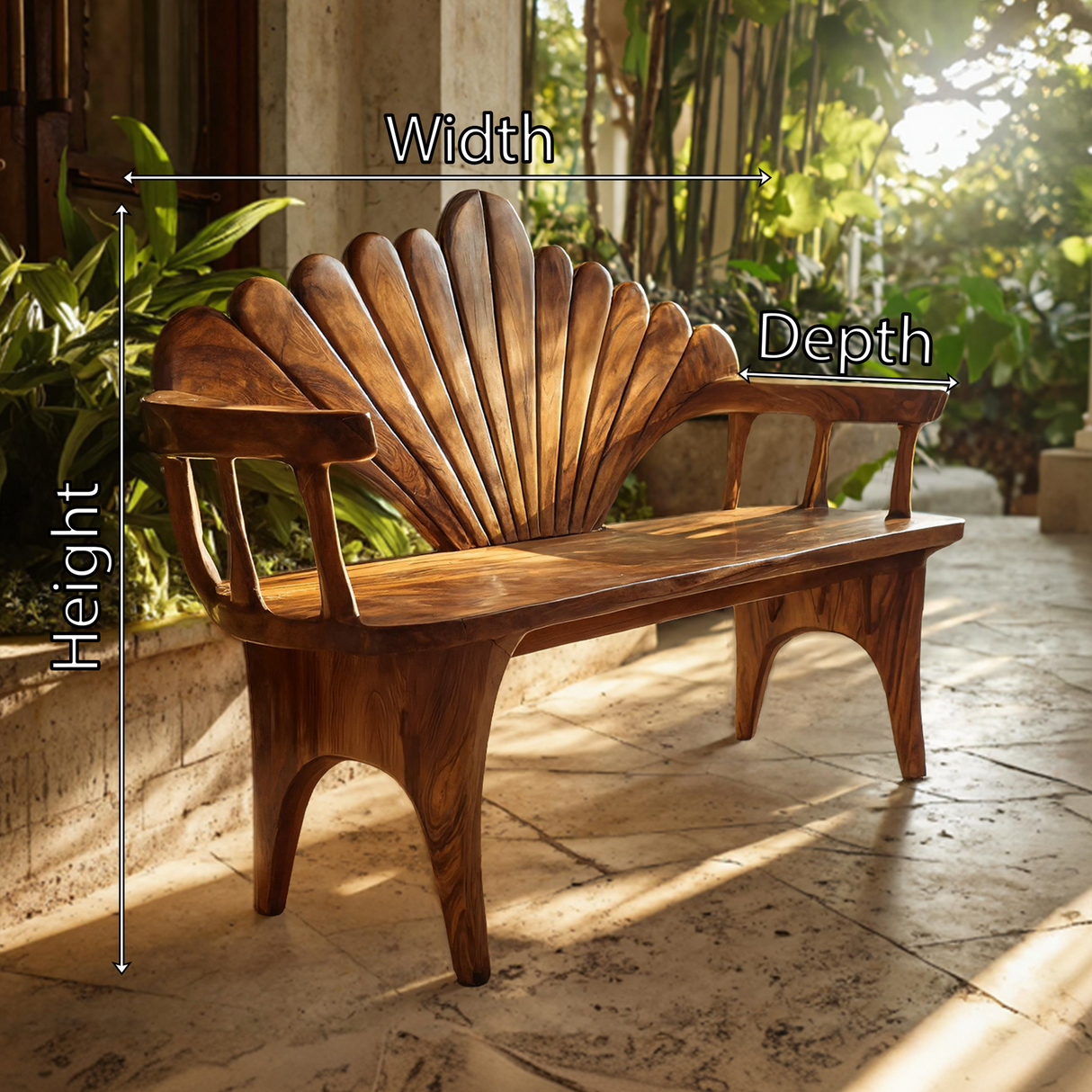 Natural Solid Wood Entryway Bench For Foyer Decor