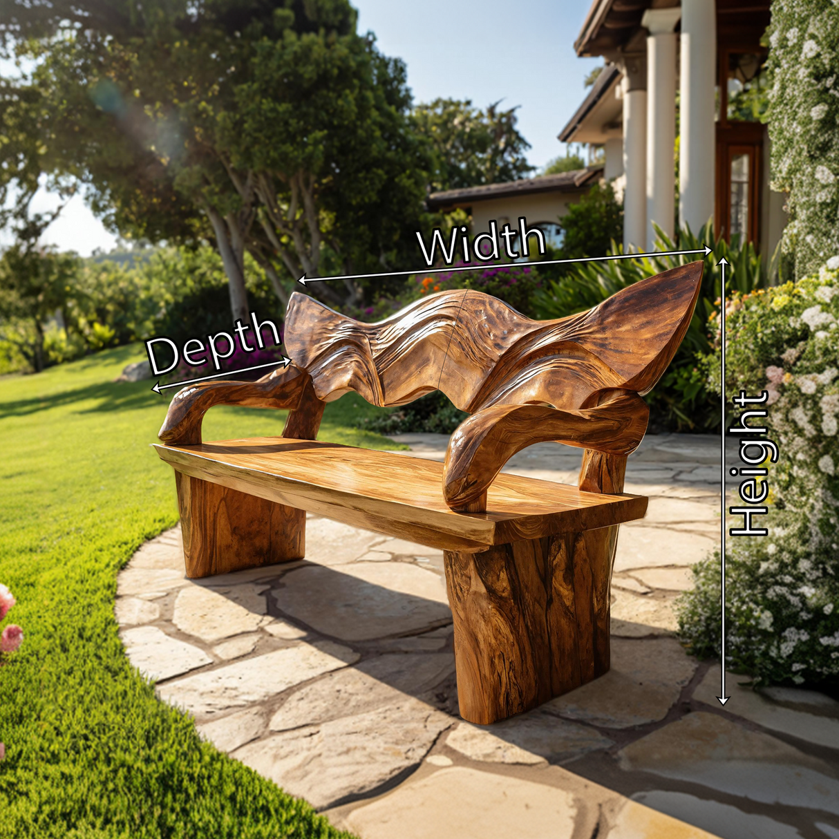 Rustic Live Edge Wood Bench For Entryway Interior Space