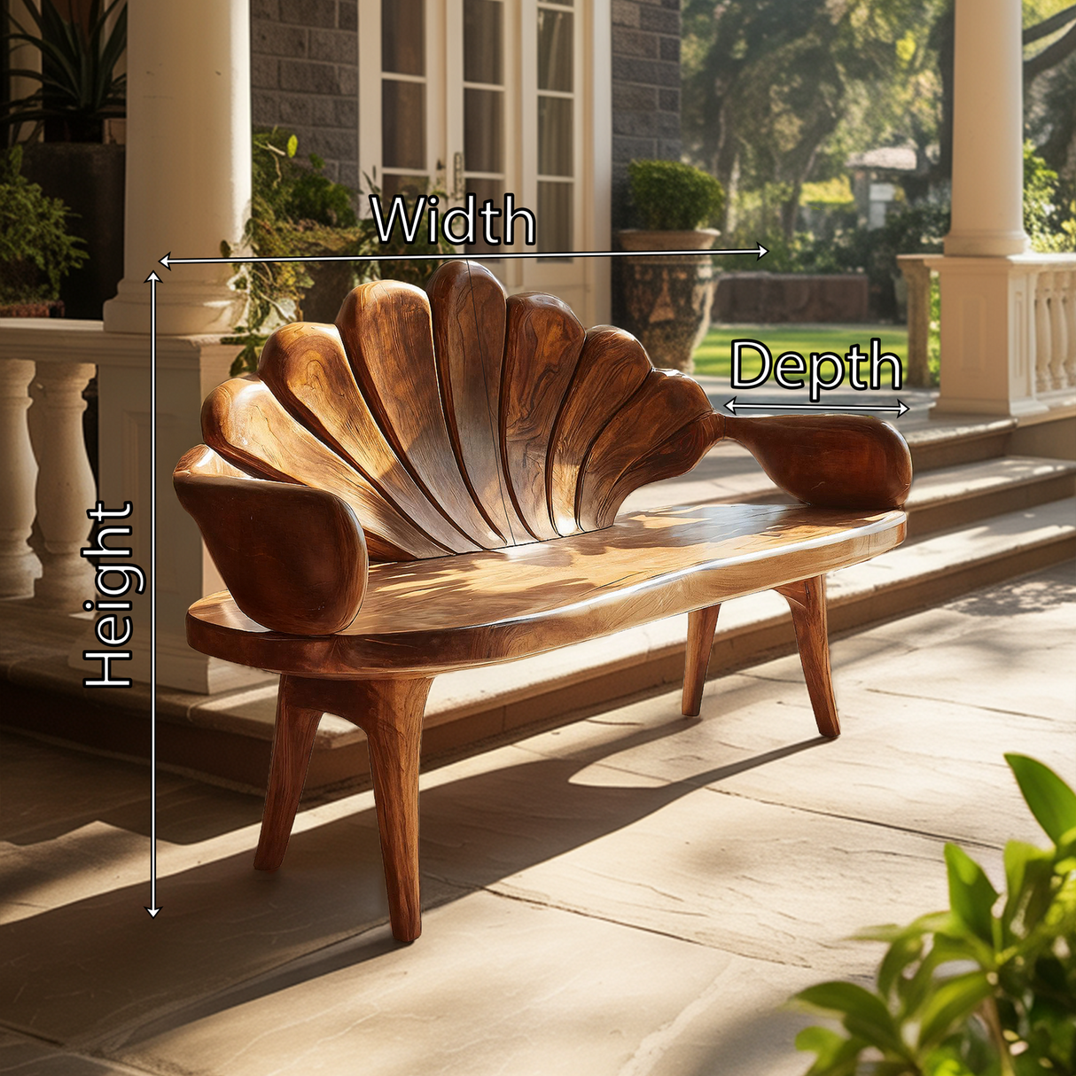 Handcrafted Entryway Bench In Solid Wood For Home Use