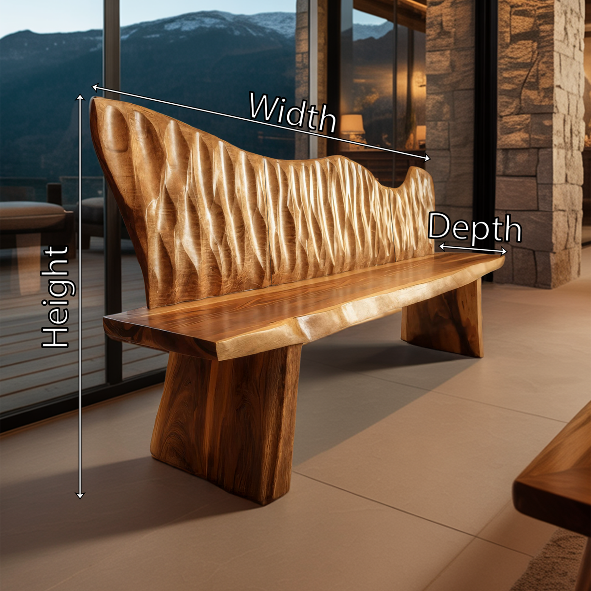 Handcrafted Rustic Wood Entryway Bench For Home Interior