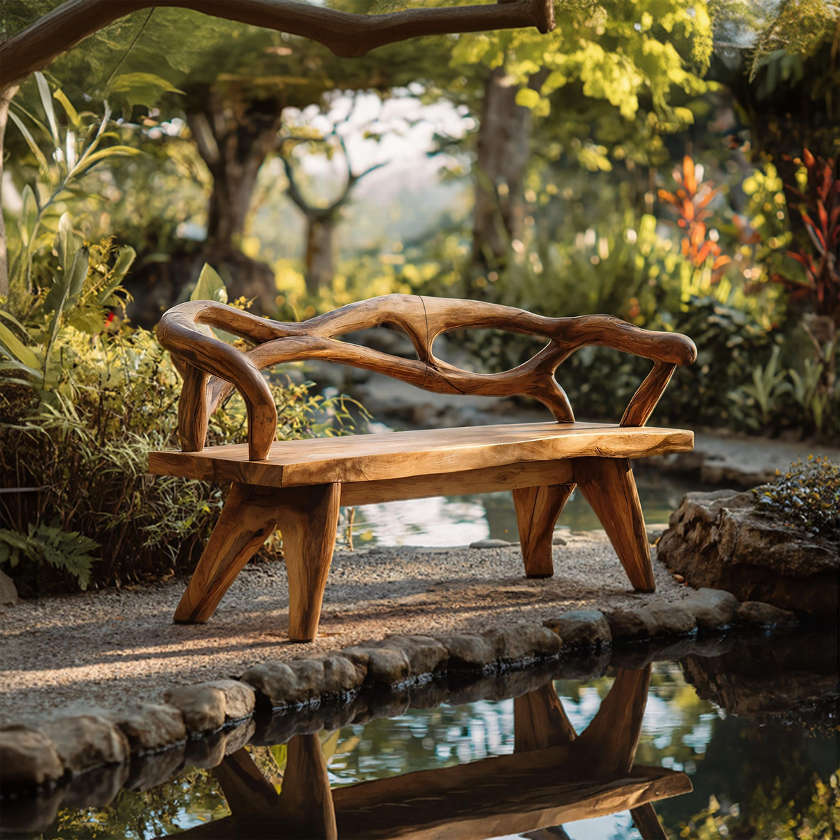Natural Solid Wood Entryway Bench For Hallway Interior