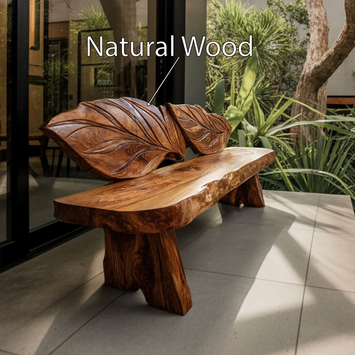 Live Edge Solid Wood Bench For Entryway Interior Decor